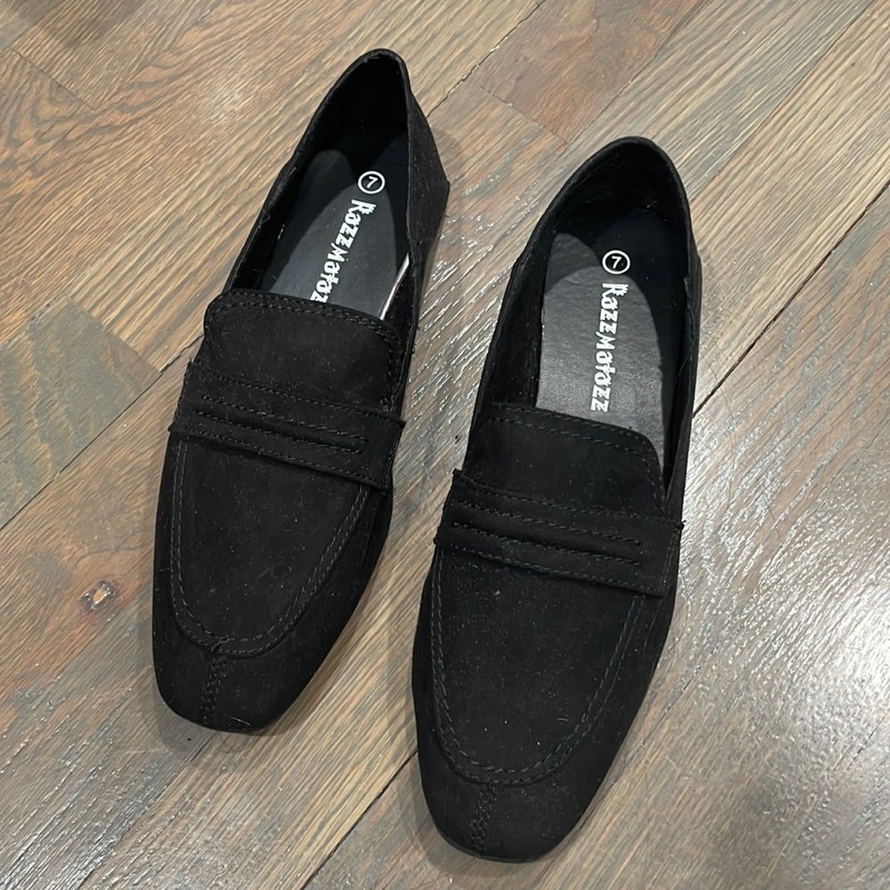 Black loafers
